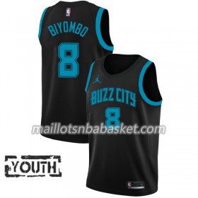Maillot Enfant Charlotte Hornets Cody Bismack Biyombo 8 2018-19 Jordan Brand City Edition Noir Swingman